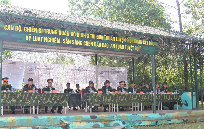 Trung đoàn Bộ binh 59 diễn tập tiếp nhận quân nhân dự bị