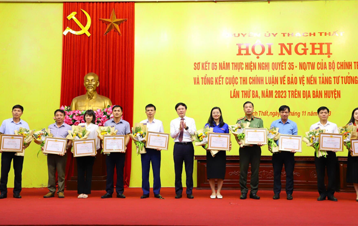 Huyện ủy Thạch Thất: Tổng kết cuộc thi chính luận về bảo vệ nền tảng tư tưởng của Đảng lần thứ ba, năm 2023