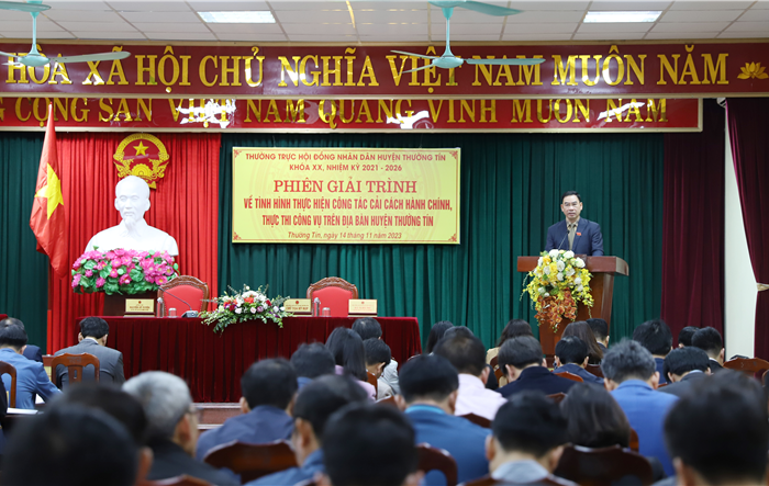 HĐND huyện Thường Tín tổ chức phiên họp giải trình về công tác cải cách hành chính trên địa bàn huyện