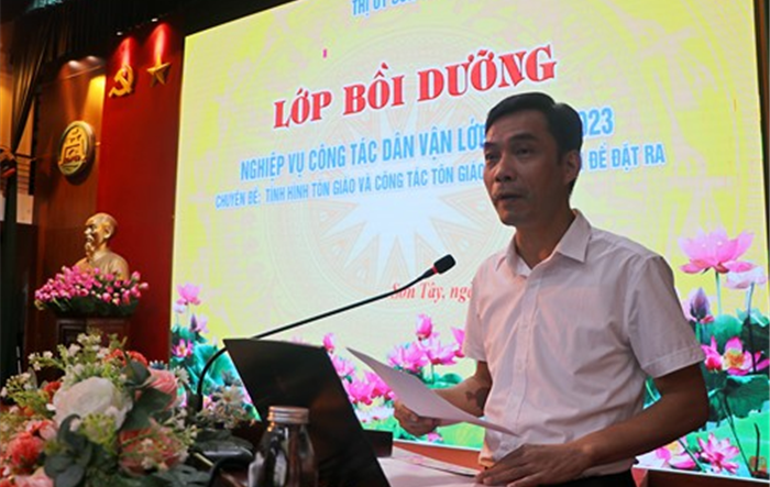 Khai mạc lớp bồi dưỡng nghiệp vụ công tác dân vận năm 2023