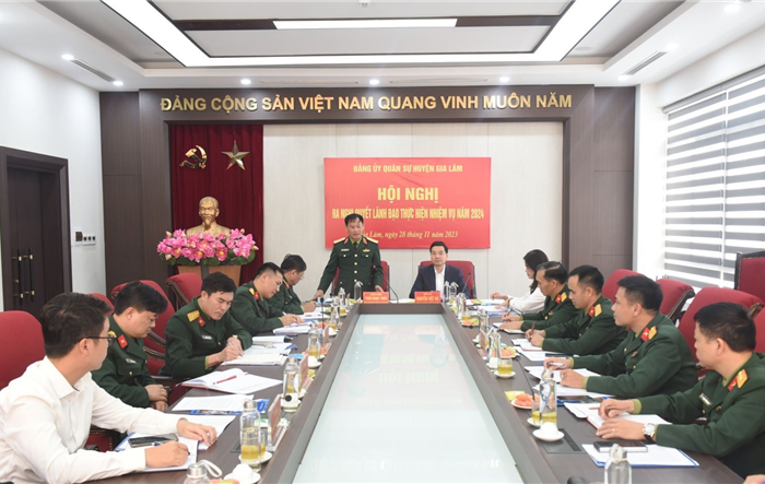 Đảng uỷ Quân sự huyện Gia Lâm ra Nghị quyết lãnh đạo thực hiện nhiệm vụ năm 2024