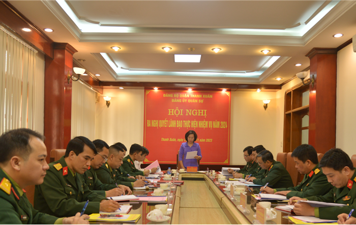 Đảng ủy Quân sự quận Thanh Xuân ra Nghị quyết lãnh đạo thực hiện nhiệm vụ năm 2024