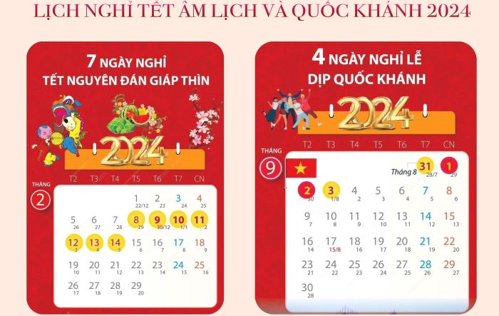 Hà Nội: Thông báo Lịch nghỉ Tết Âm lịch và nghỉ lễ Quốc khánh năm 2024