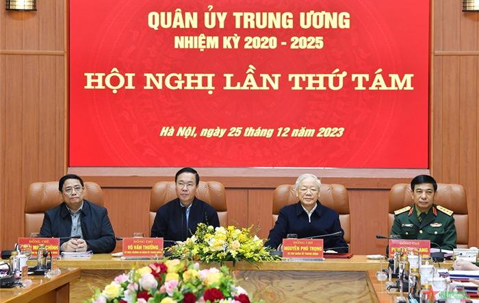 Tổng Bí thư Nguyễn Phú Trọng và các đồng chí lãnh đạo Đảng, Nhà nước dự Hội nghị Quân ủy Trung ương