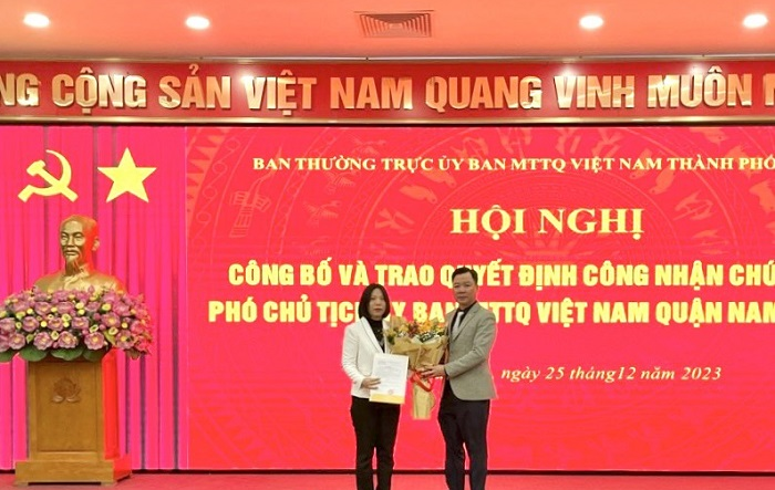Quận Nam Từ Liêm có tân Phó Chủ tịch Uỷ ban MTTQ Việt Nam quận
