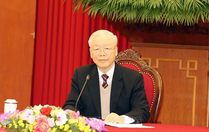 Tổng Bí thư Nguyễn Phú Trọng hội đàm trực tuyến với Thủ tướng Nhật Bản
