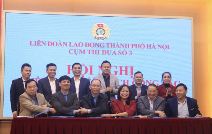 Cụm thi đua số 3, Liên đoàn Lao động thành phố ký giao ước thi đua năm 2023