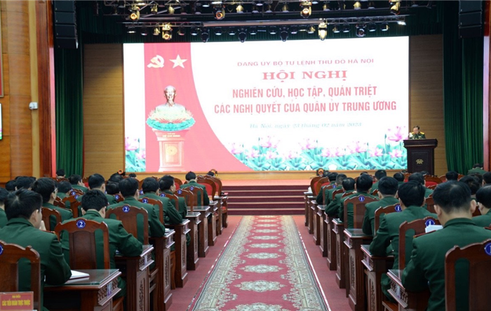 Bộ Tư lệnh Thủ đô nghiên cứu, học tập, quán triệt và triển khai thực hiện các Nghị quyết của Quân ủy Trung ương