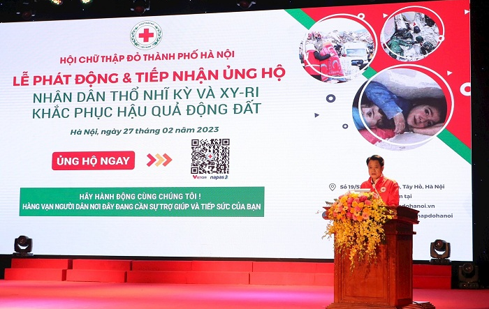 Hội Chữ thập đỏ thành phố phát động ủng hộ người dân Thổ Nhĩ Kỳ và Syria khắc phục hậu quà động đất