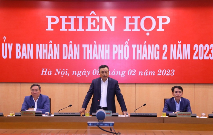 Chủ tịch UBND thành phố Trần Sỹ Thanh chủ trì phiên họp UBND thành phố thường kỳ tháng 2-2023