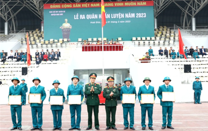 Ban Chỉ huy Quân sự huyện Hoài Đức ra quân huấn luyện năm 2023