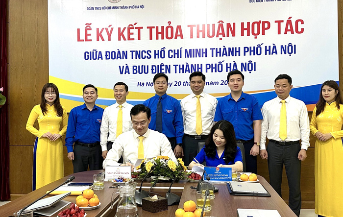 Đoàn TNCS Hồ Chí Minh thành phố ký kết thoả thuận hợp tác với Bưu điện thành phố Hà Nội