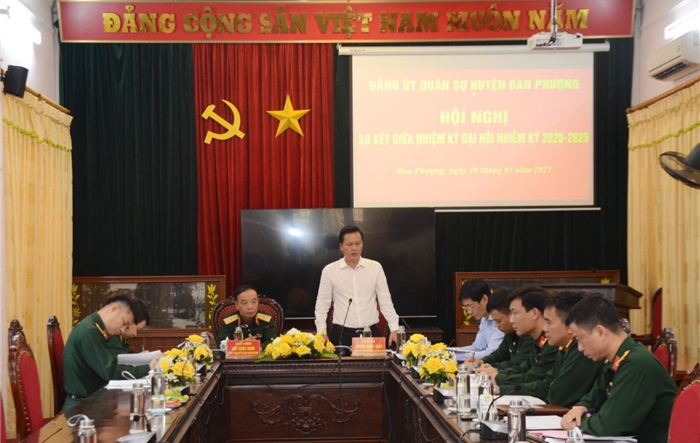 Đảng uỷ Quân sự huyện Đan Phượng đánh giá sơ kết giữa nhiệm kỳ 