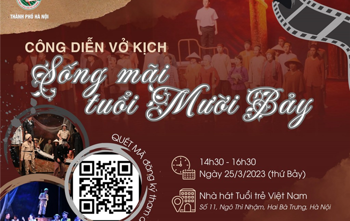 Công diễn vở kịch "Sống mãi tuổi mười bảy" cho đoàn viên, thanh niên và nhân dân