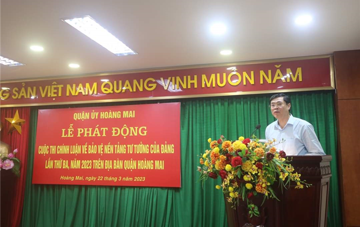 Quận Hoàng Mai phát động cuộc thi viết chính luận bảo vệ nền tảng tư tưởng của Đảng lần thứ ba, năm 2023