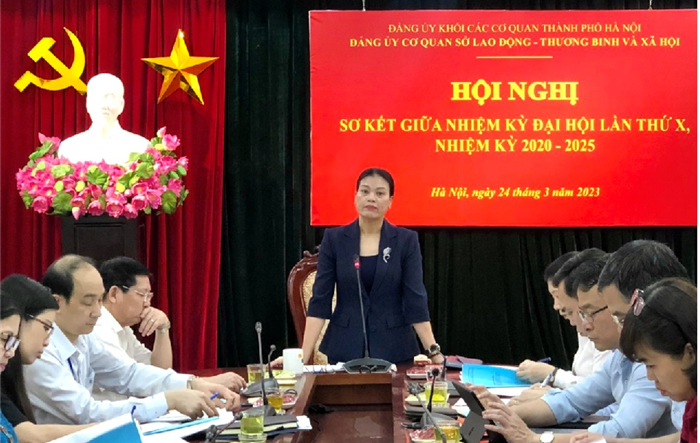 Đảng bộ cơ quan Sở Lao động - Thương binh và Xã hội Hà Nội sơ kết giữa nhiệm kỳ Đại hội lần thứ X nhiệm kỳ 2020 - 2025
