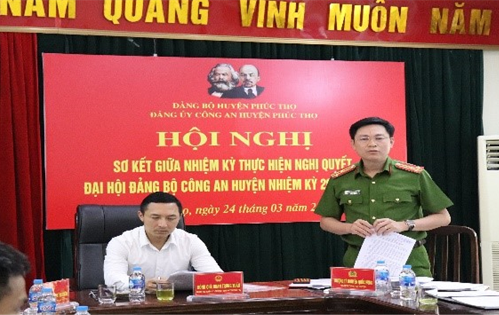 Đảng uỷ Công an huyện Phúc Thọ sơ kết giữa nhiệm kỳ 2020 - 2025