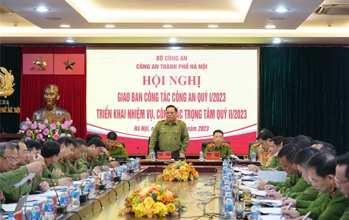 Công an thành phố Hà Nội giao ban công tác quý I, triển khai nhiệm vụ trọng tâm quý II-2023