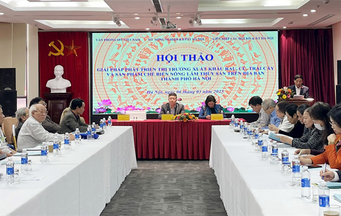 Hội thảo “Giải pháp phát triển thị trường xuất khẩu rau, củ, trái cây và sản phẩm chế biến nông, lâm, thủy sản trên địa bàn thành phố Hà Nội”
