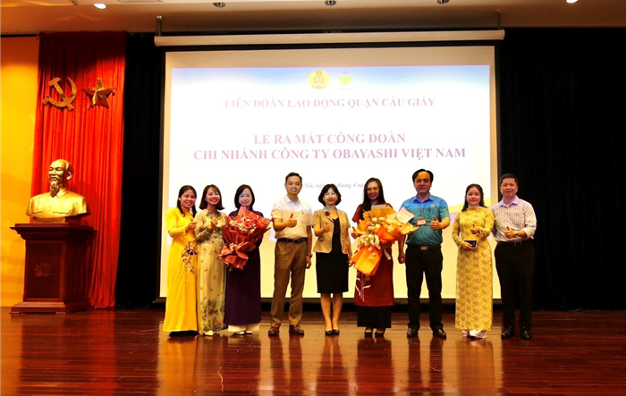 Liên đoàn Lao động quận Cầu Giấy ra mắt Công đoàn Chi nhánh Công ty Obayashi Việt Nam