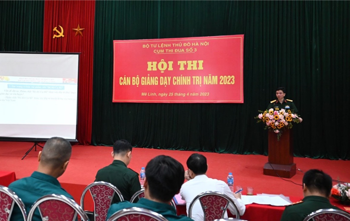 Cụm thi đua số 3 Bộ Tư lệnh Thủ đô Hà Nội tổ chức Hội thi cán bộ giảng dạy chính trị năm 2023