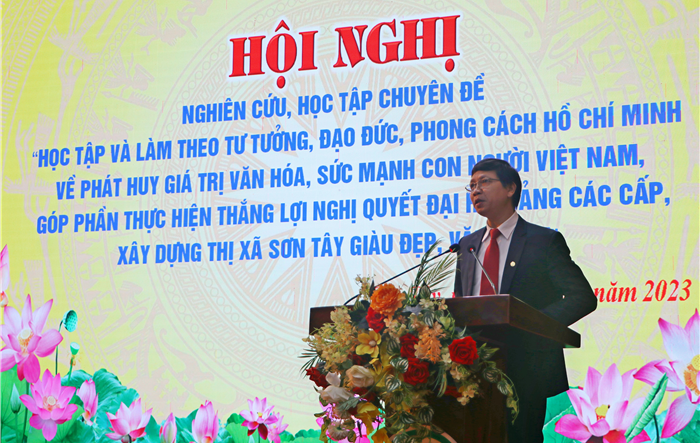 Thị xã Sơn Tây tổ chức hội nghị nghiên cứu, học tập chuyên đề “Học tập và làm theo tư tưởng, đạo đức, phong cách Hồ Chí Minh năm  2023