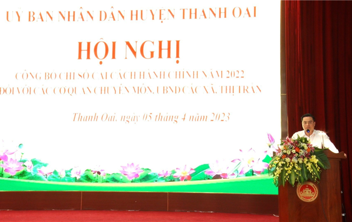 Huyện Thanh Oai công bố chỉ số cải cách hành chính năm 2022, phát động phong trào thi đua năm 2023