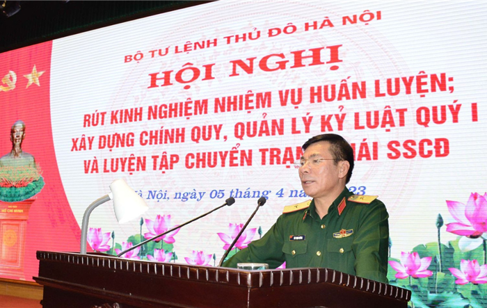 Hội nghị rút kinh nghiệm nhiệm vụ huấn luyện, xây dựng chính quy, quản lý kỷ luật quý I