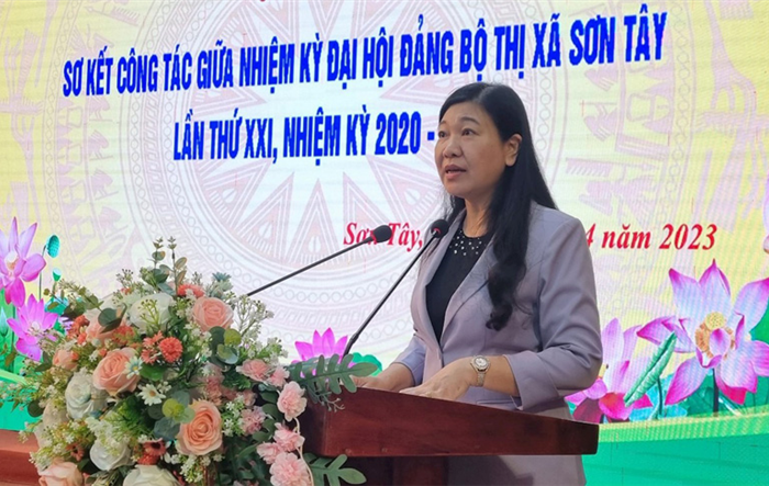 Thị xã Sơn Tây tổ chức sơ kết giữa nhiệm kỳ Đại hội Đảng bộ thị xã lần thứ XXI, nhiệm kỳ 2020 - 2025