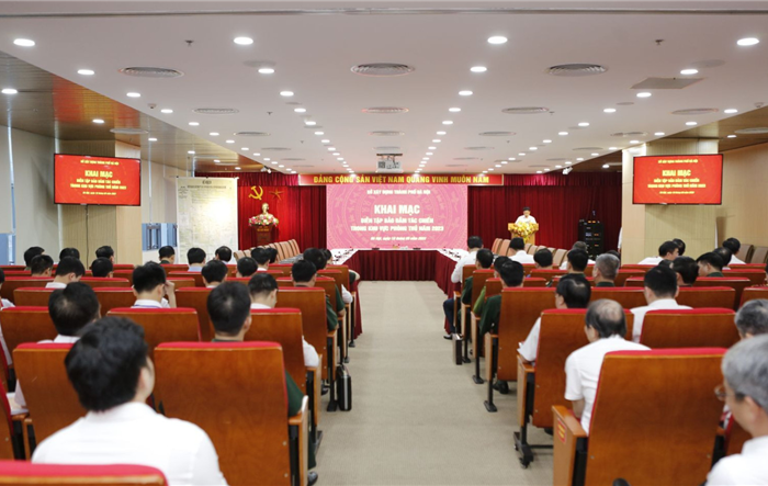 Sở Xây dựng tổ chức khai mạc diễn tập bảo đảm tác chiến trong khu vực phòng thủ năm 2023