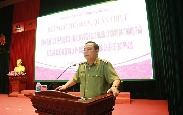 Công an thành phố quán triệt Nghị quyết số 18-NQ/ĐUCA về “Tăng cường quản lý, phòng ngừa cán bộ chiến sỹ sai phạm trong Công an thành phố Hà Nội”