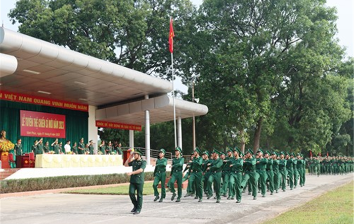 Lễ tuyên thệ chiến sĩ mới tại Trung tâm huấn luyện Bộ đội Biên phòng tỉnh Vĩnh Phúc