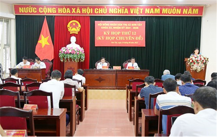 Khai mạc kỳ họp thứ 12 HĐND thị xã Sơn Tây khóa XX, nhiệm kỳ 2021 - 2026