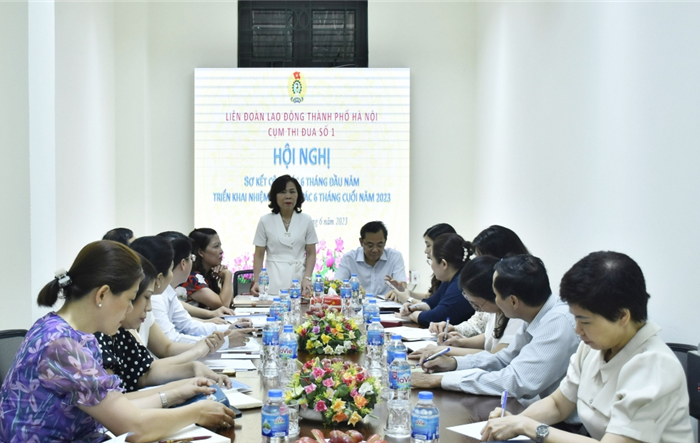 Cụm thi đua số 1 Liên đoàn Lao động thành phố triển khai nhiệm vụ 6 tháng cuối năm 2023