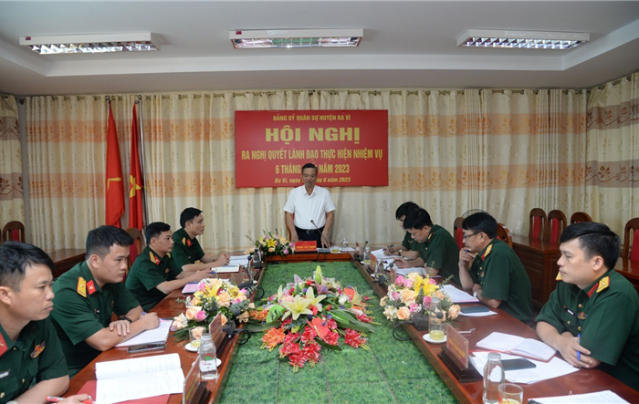 Đảng uỷ Quân sự huyện Ba Vì ra nghị quyết lãnh đạo nhiệm vụ 6 tháng cuối năm 2023