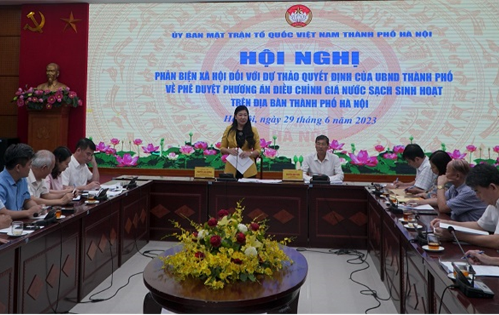 Hội nghị phản biện xã hội đối với dự thảo quyết định phê duyệt phương án điều chỉnh giá nước sạch sinh hoạt