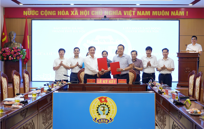 Lễ ký kết Quy chế phối hợp công tác giữa LĐLĐ thành phố và Bảo hiểm xã hội (BHXH) thành phố, giai đoạn 2023 - 2028