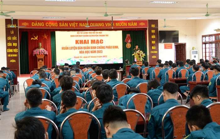 Ban Chỉ huy Quân sự huyện Thanh Trì: Khai mạc huấn luyện dân quân phòng không và pháo binh năm 2023