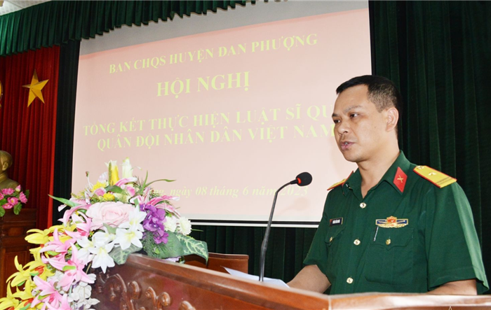 Ban Chỉ huy Quân sự huyện Đan Phượng tổng kết Luật Sĩ quan Quân đội nhân dân Việt Nam