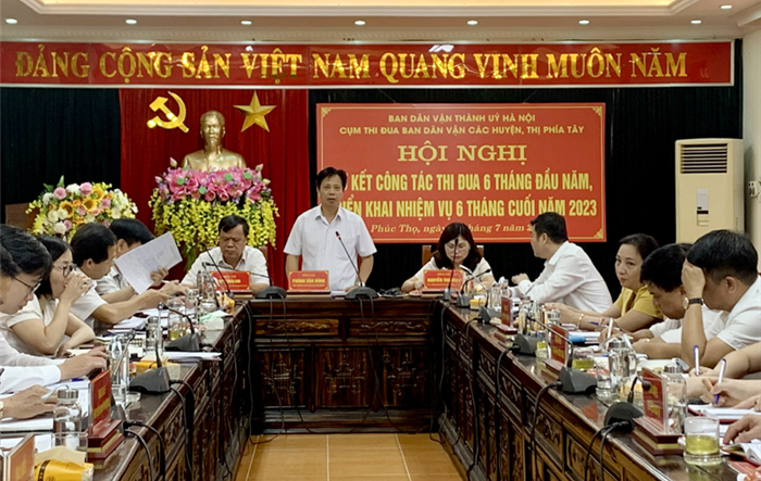 Cụm thi đua Ban Dân vận các huyện, thị phía Tây triển khai nhiệm vụ 6 tháng cuối năm 2023