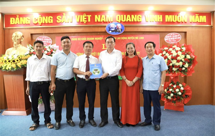 Công bố Quyết định thành lập Chi bộ Công ty Hà Thành và ra mắt Công đoàn khối doanh nghiệp huyện Mê Linh