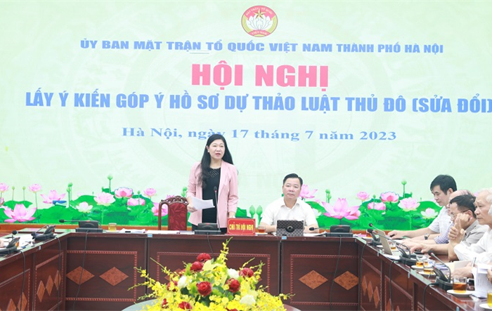 Uỷ ban Mặt trận Tổ quốc thành phố lấy ý kiến góp ý hồ sơ dự thảo Luật Thủ đô (sửa đổi) 