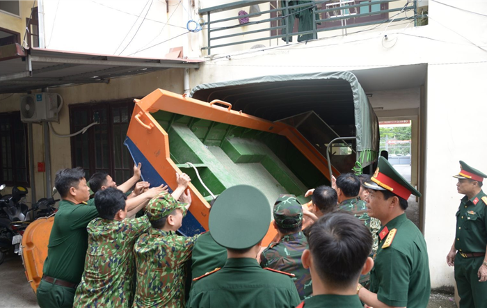 Kiểm tra khả năng ứng phó với sự cố thiên tai tại Ban Chỉ huy Quân sự huyện Chương Mỹ