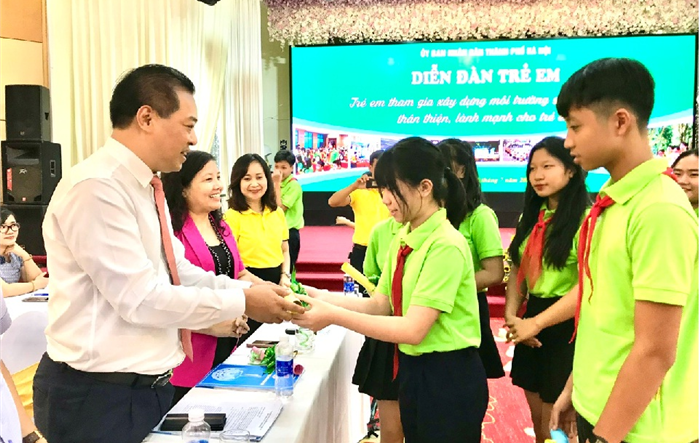 Diễn đàn trẻ em năm 2023 với chủ đề “Trẻ em tham gia xây dựng môi trường sống an toàn, thân thiện, lành mạnh cho trẻ em”