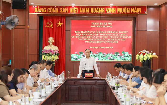Kiểm tra công tác lãnh đạo, chỉ đạo và tổ chức thực hiện Nghị quyết số 04-NQ/TU tại Sở Nông nghiệp và Phát triển nông thôn