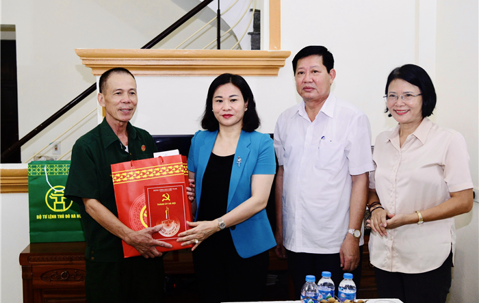 Phó Bí thư Thường trực Thành uỷ Nguyễn Thị Tuyến thăm, tặng quà  gia đình chính sách huyện Thanh Trì, Gia Lâm