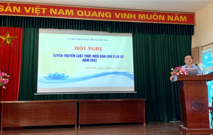 Hội nghị tuyên truyền Luật Thực hiện dân chủ ở cơ sở năm 2022 tại thị xã Sơn Tây