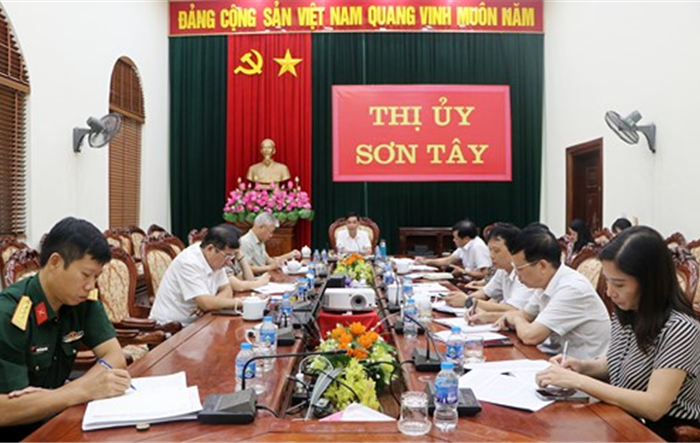 Phó Bí thư Thường trực Thị ủy Sơn Tây làm việc với Khối Nội chính – Tư pháp