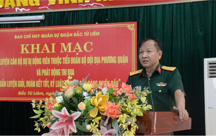 Quận Bắc Từ Liêm: Khai mạc huấn luyện cán bộ Tiểu đoàn dự bị động viên năm 2023
