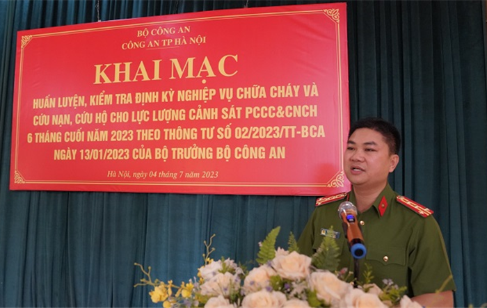 Gần 1.200 cán bộ, chiến sĩ tham gia huấn luyện, kiểm tra định kỳ nghiệp vụ chữa cháy và cứu nạn, cứu hộ 